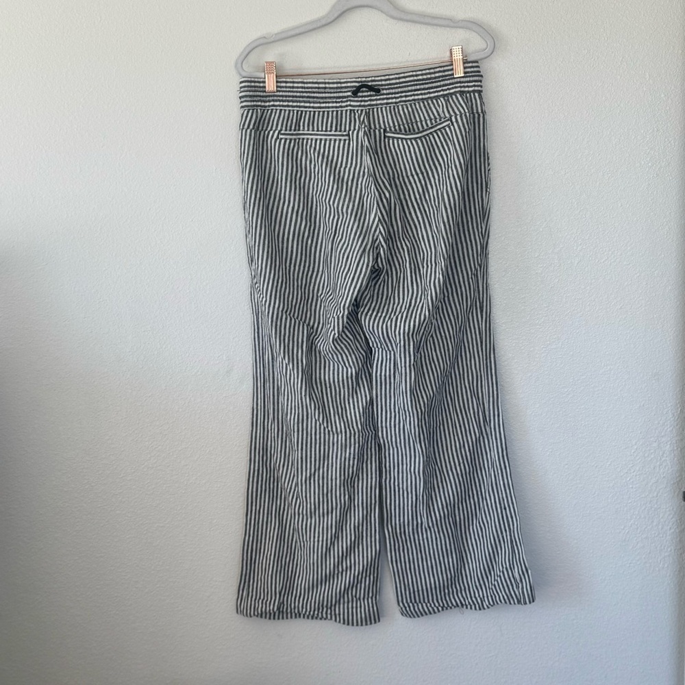 Rewind The Lounge Act Striped Linen Blend Pants Drawstring Sailor 11 30 - Picture 3 of 9